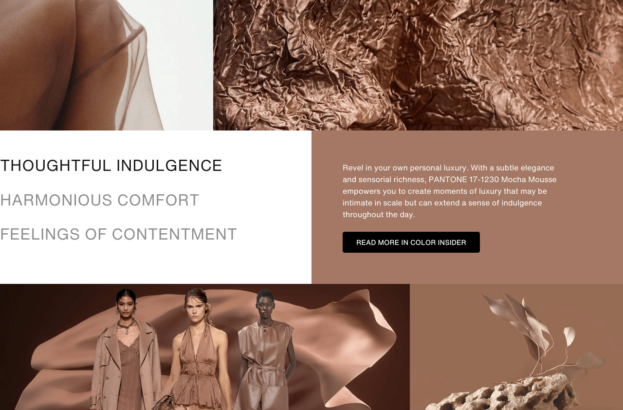 PANTONE 17-1230 Mocha Mousse,